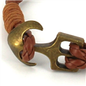 Pulsera Trenzada Cuero con Ancla