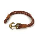 Pulsera Trenzada Cuero con Ancla