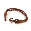 Pulsera Trenzada Cuero con Ancla