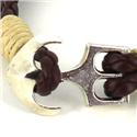 Pulsera Trenzada Cuero con Ancla