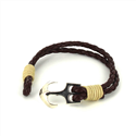 Pulsera Trenzada Cuero con Ancla