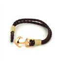 Pulsera Trenzada Cuero con Ancla