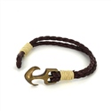 Pulsera Trenzada Cuero con Ancla