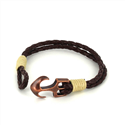 Pulsera Trenzada Cuero con Ancla