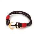 Pulsera Trenzada Cuero con Ancla