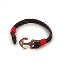Pulsera Trenzada Cuero con Ancla