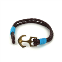 Pulsera Trenzada Cuero con Ancla