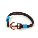Pulsera Trenzada Cuero con Ancla
