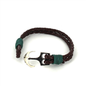 Pulsera Trenzada Cuero con Ancla