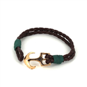 Pulsera Trenzada Cuero con Ancla