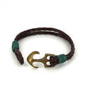 Pulsera Trenzada Cuero con Ancla