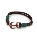 Pulsera Trenzada Cuero con Ancla
