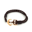 Pulsera Trenzada Cuero con Ancla