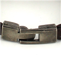 Pulsera Trenzada Cuero Marròn Oscuro con Ancla