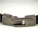 Pulsera Trenzada Cuero Negro con Ancla