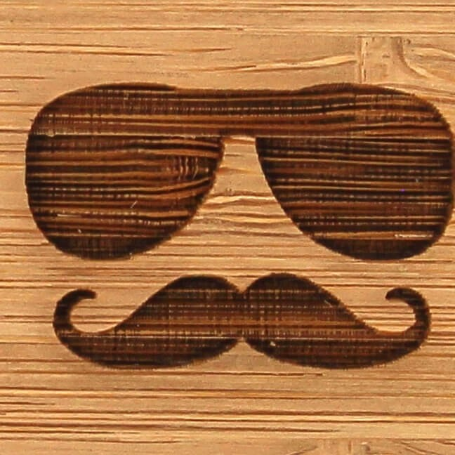 Pajarita Bambú Gafas y Bigote