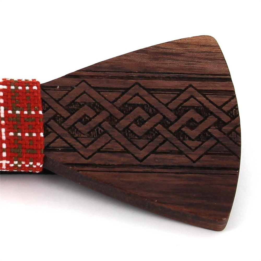 Pajarita Madera Grabado Entrelazado