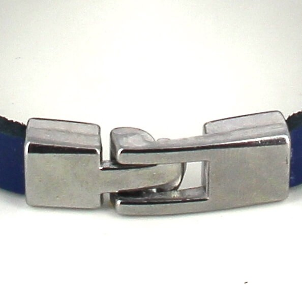 Pulsera Cuero Azul con Ancla