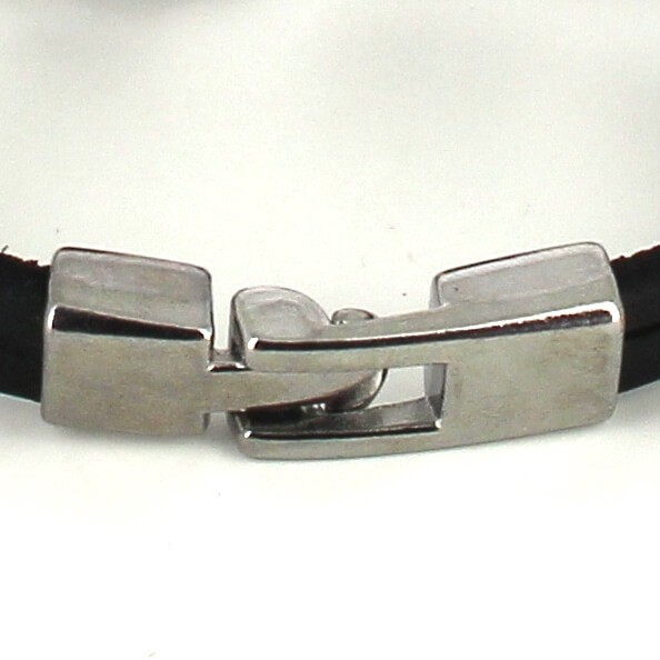 Pulsera Cuero  Negro con Ancla