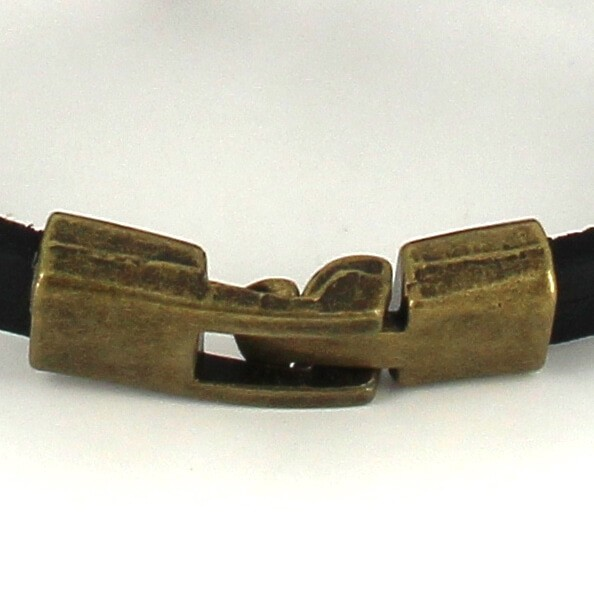 Pulsera Cuero  Negro con Timón