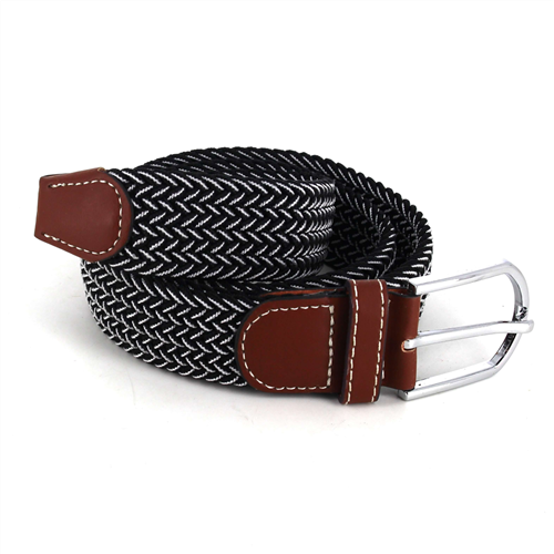 Ceinture élastique noire et blanche