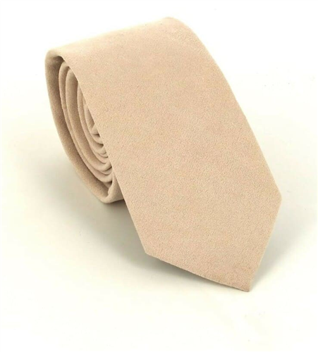 Cravate Étroite en Daim Beige
