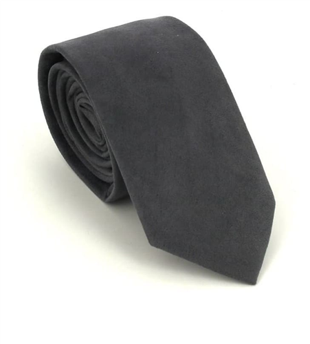 Cravate Étroite en Daim Gris