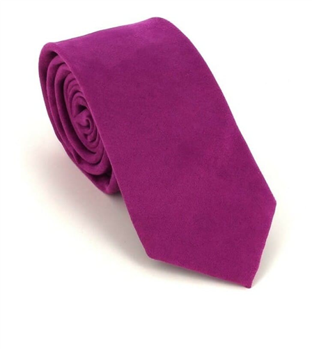 Cravate Étroite en Daim Violet