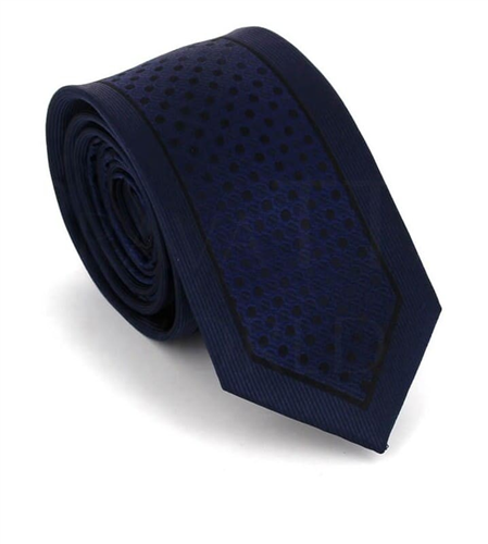 Cravate Étroite Bleu Marine et Noire