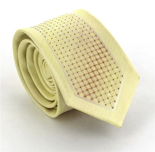 Cravate Étroite Beige et Marron