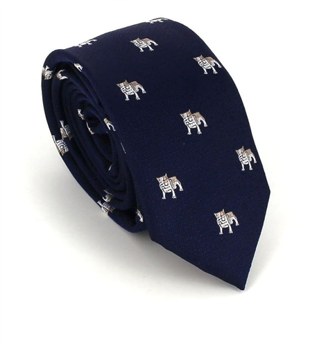 Cravate Étroite Bulldog Bleue