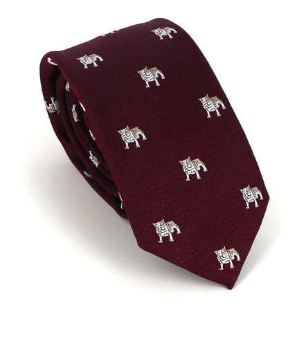 Cravate Étroite Bulldog Bordeaux