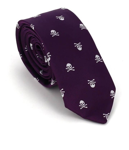 Cravate étroite crânes violettes