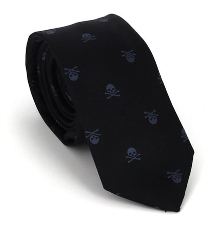 Cravate étroite crânes noire