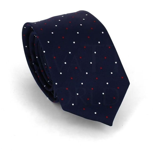 Cravate Slim à pois bleu marine