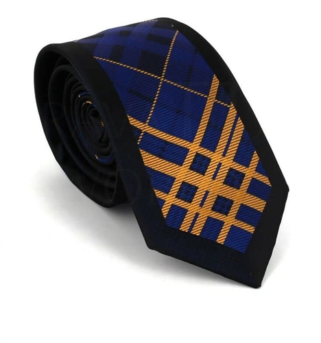 Cravate Étroite Motif Géométrique Tricolore