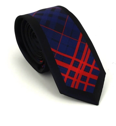 Cravate Étroite Motif Géométrique Tricolore