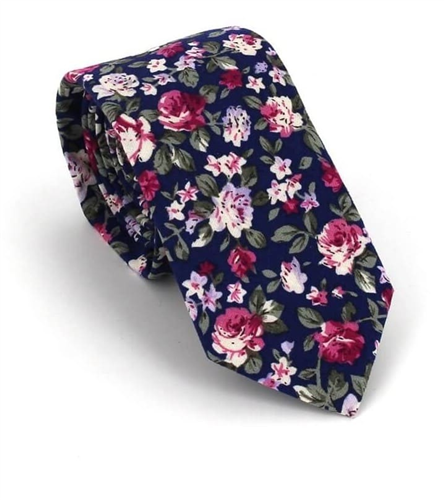 Cravate Slim Fleurs Bleues