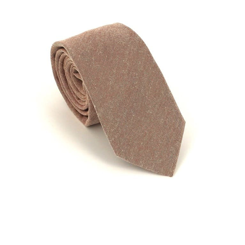 Cravate Étroite Unie Marron