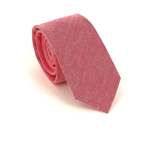 Cravate Étroite Unie Rouge