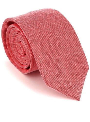 Cravate Étroite Unie Rouge Clair