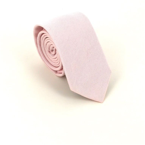 Cravate Étroite Unie Rose Clair