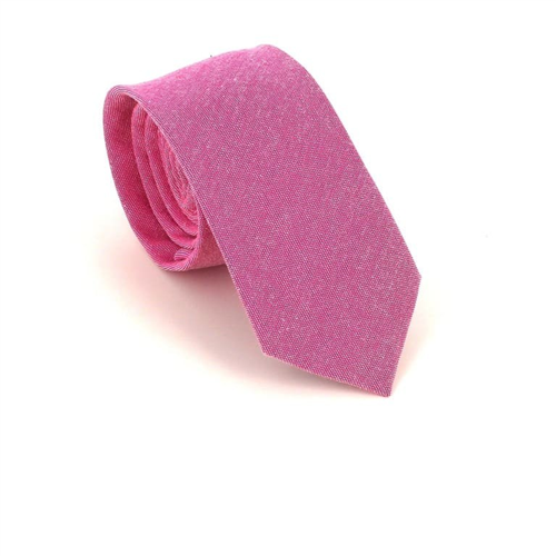 Cravate Étroite Unie Rose Foncé