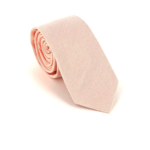 Cravate Étroite Unie Rose Saumon
