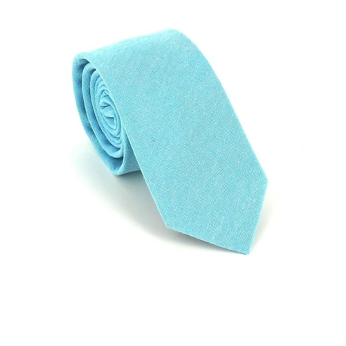 Cravate Étroite Unie Turquoise