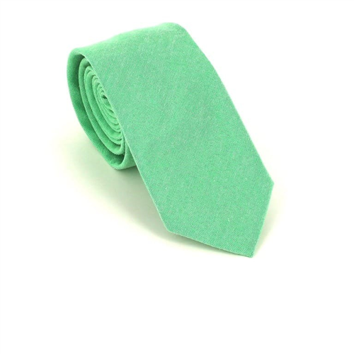 Cravate Étroite Unie Vert