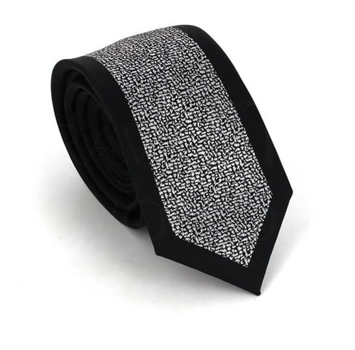 Cravate Étroite Noire et Blanche