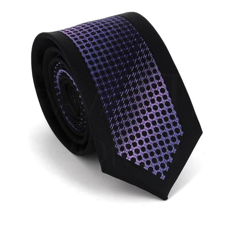 Cravate étroite noire et violette