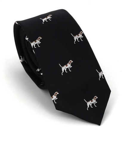 Cravate Étroite Chiens Noire
