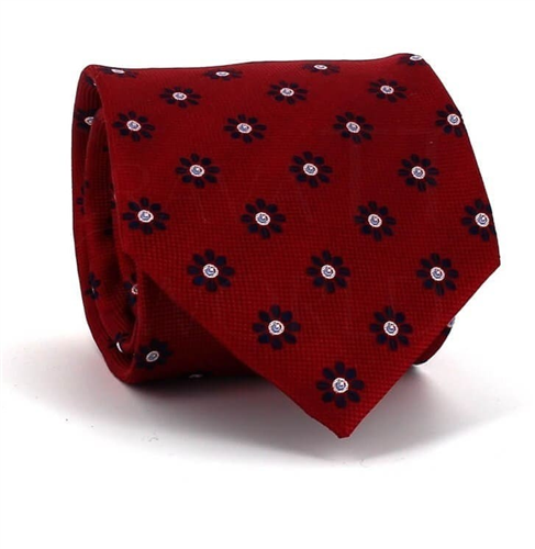 Cravate Fleurs Rouge
